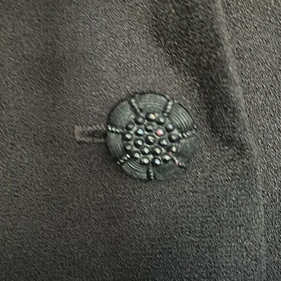 En Route Vintage Black Beaded Dinner Jacket Shawl Collar Size Petite - Picture 5 of 7
